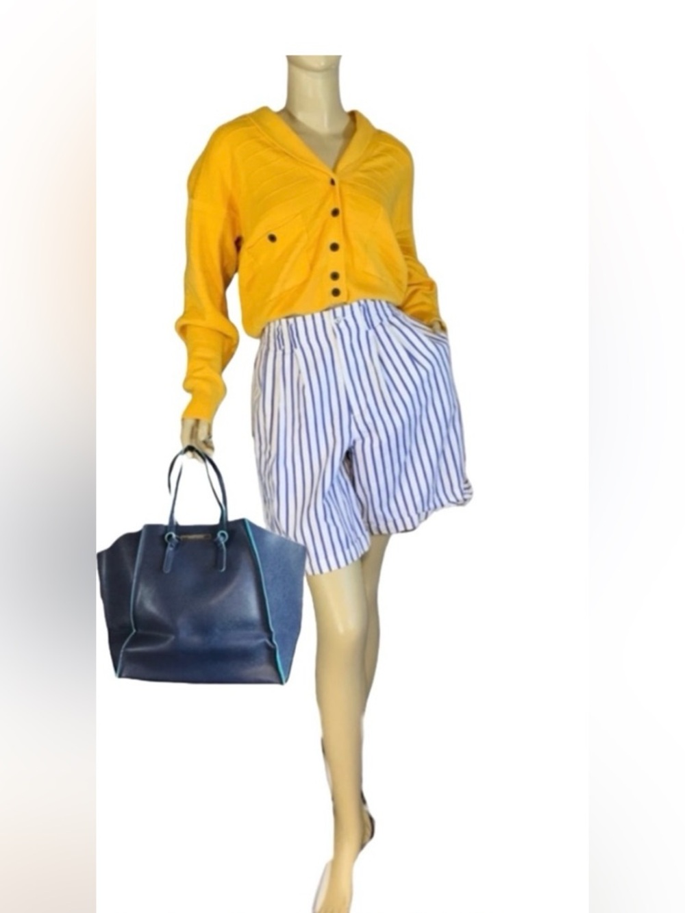 STUDIO MICHELLE STUART VINTAGE 1990'S YELLOW KNIT CARDIGAN (S)